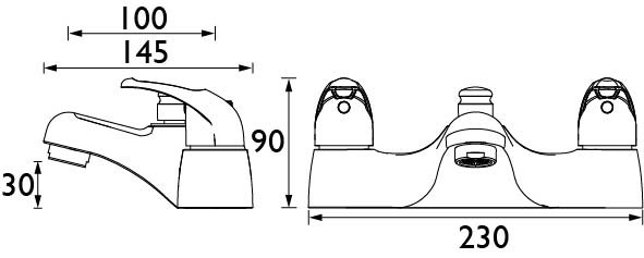 Bristan Java Bath Shower Mixer Tap - Chrome - Image 2