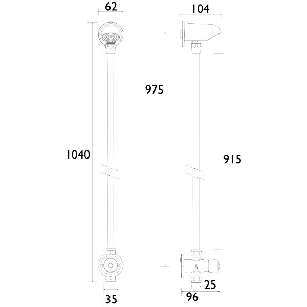 Bristan 1 Outlet Exposed Shower Valve With Fixed Head - Chrome - Image 2