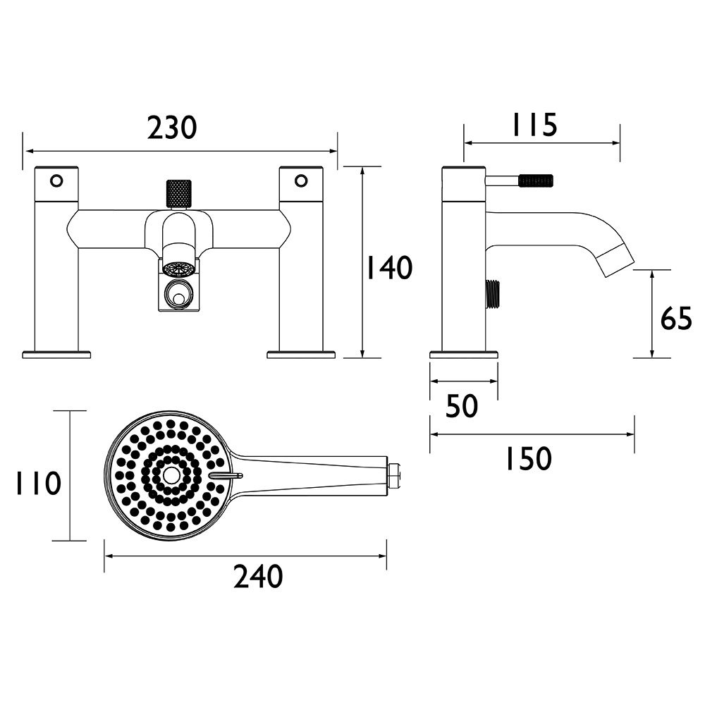 Bristan Molida Bath Shower Mixer Tap - Image 2
