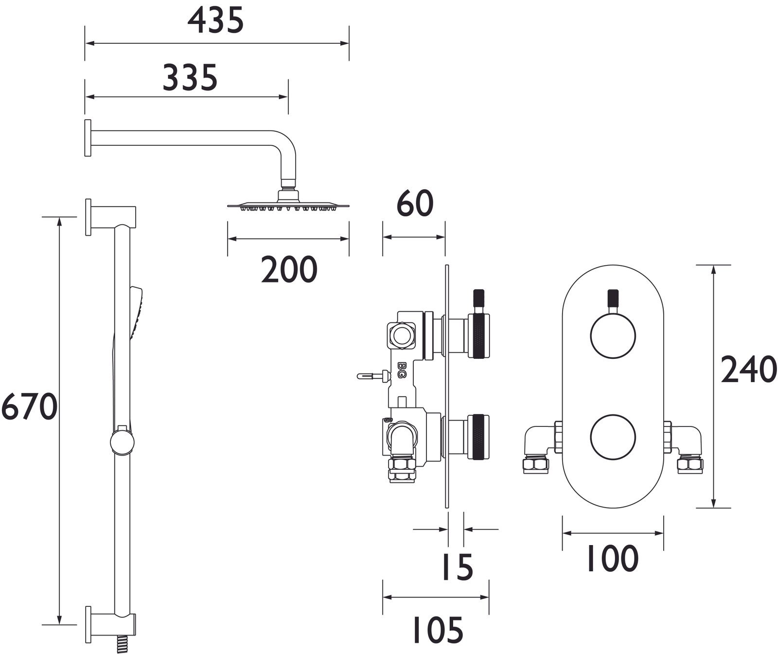 Bristan Molida 2 Outlet Concealed Shower Pack - Image 3