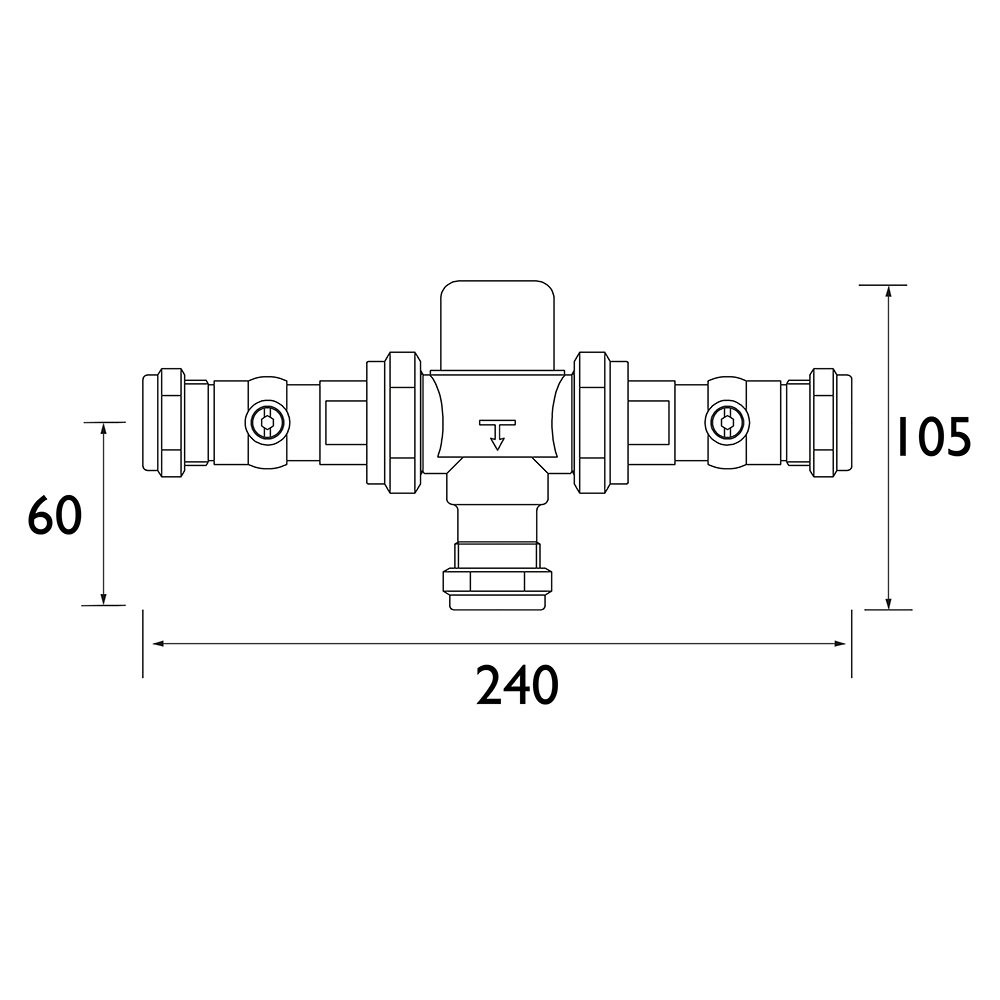 Bristan TMV3 22mm Mixing Valve With Isolation - Image 2