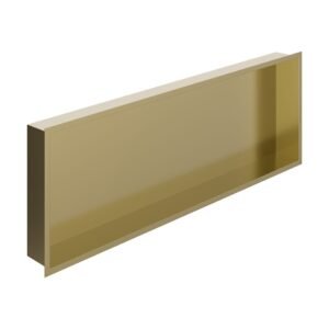 Vado Muse Recessed Wall Niche – 923mm Wide - Satin Brass