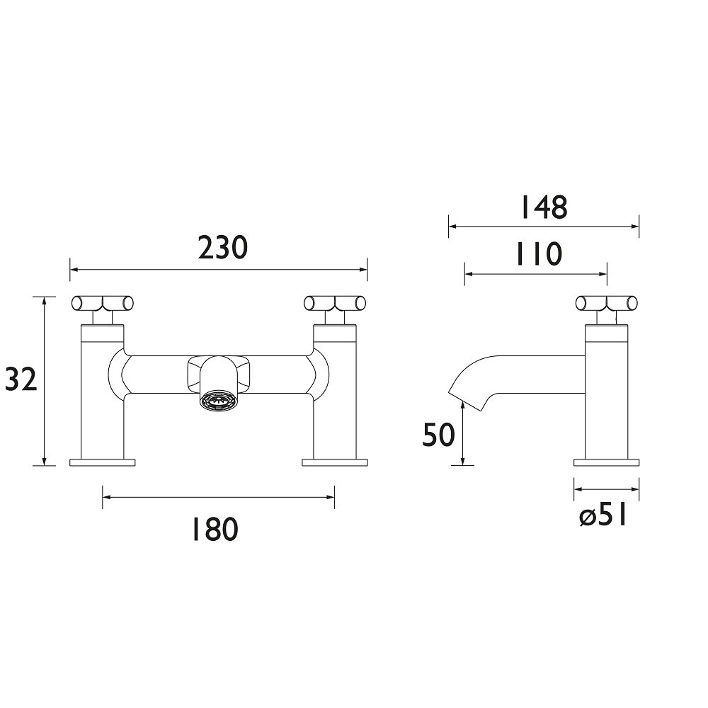 Bristan Naxos Bath Filler Tap - Chrome - Image 2