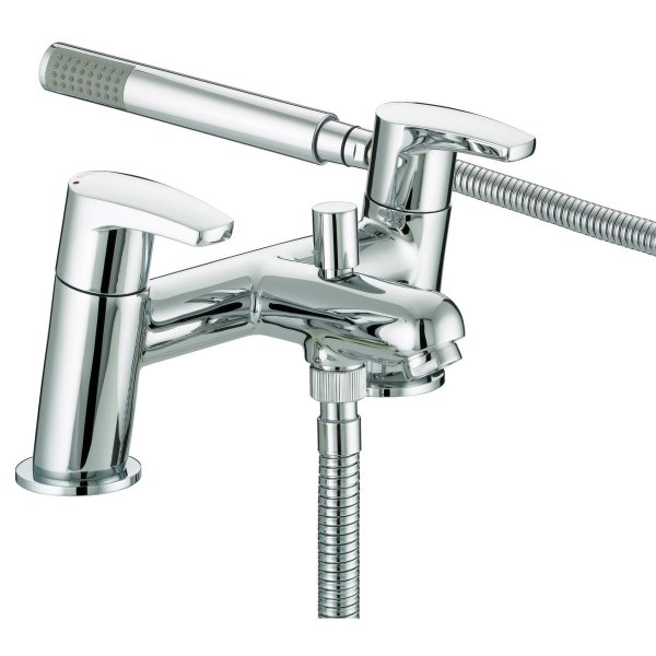 Bristan Orta Bath Shower Mixer Tap With Handset, Hose And Bracket -Chrome