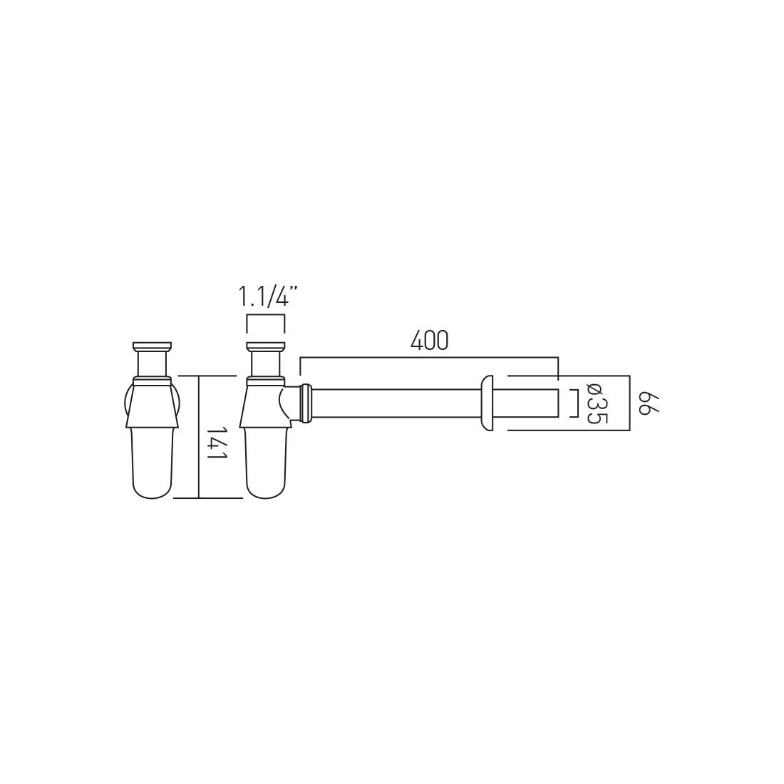 Vado Round Bottle Trap - Chrome - Image 2