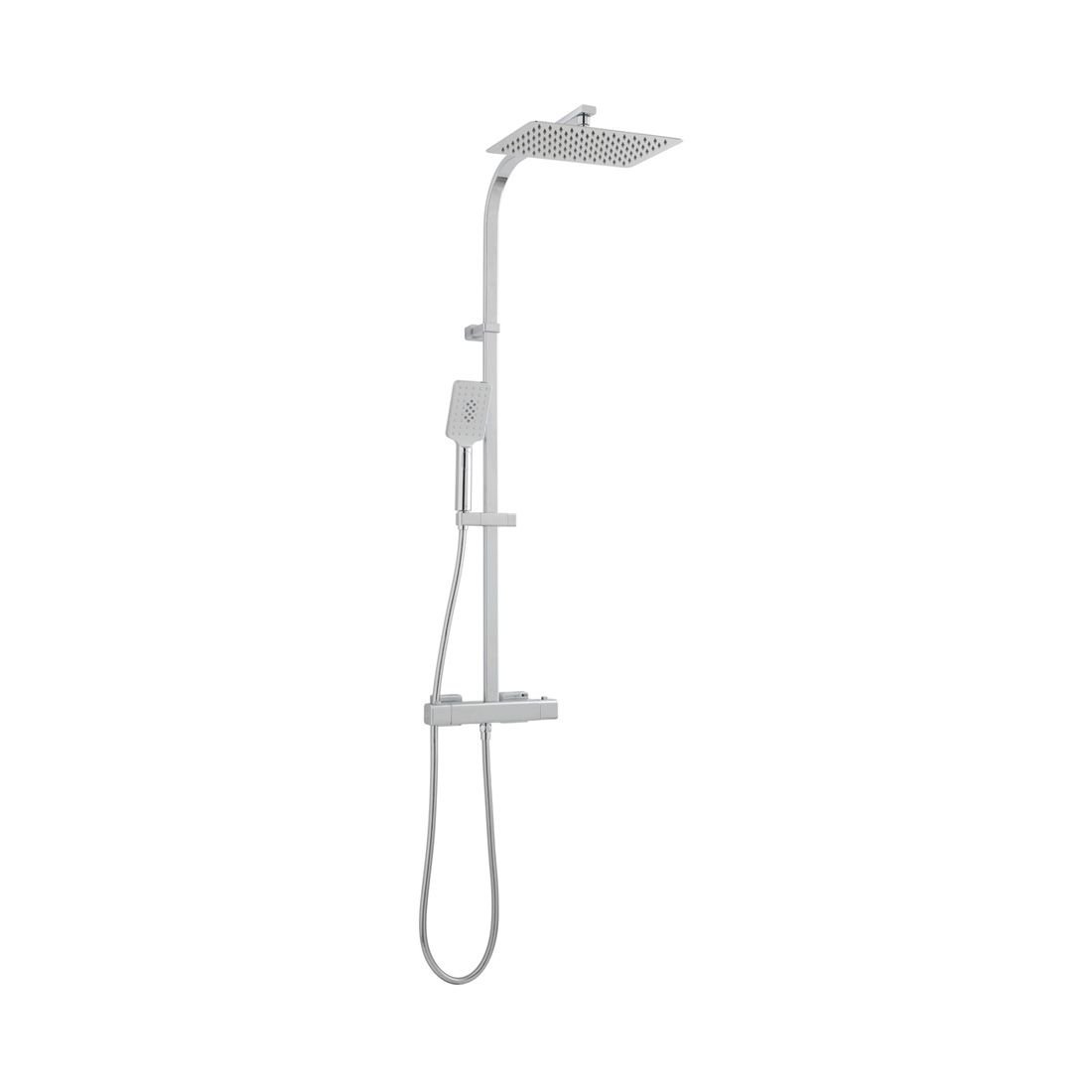 Vado Phase 2 Outlet Square Exposed Thermostatic Adjustable Shower Kit - Chrome - Image 2