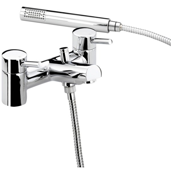 Bristan Prism Eco8 Bath Shower Mixer Tap With Handset, Hose And Bracket -Chrome
