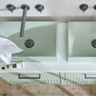 Vado Safari 3 Hole Wall Mounted Basin Mixer Tap For Low Pressure System - Image 6