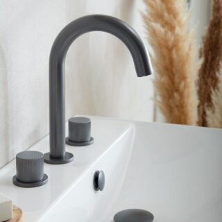 Vado Safari Knob 3 Hole Deck Mounted Basin Mixer Tap - Image 4