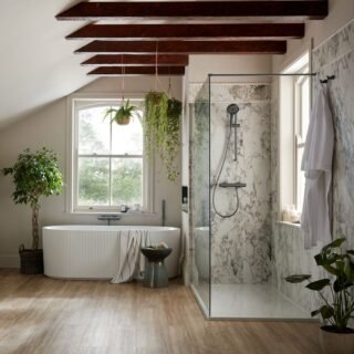 Vado Safari Knob Wall Mounted Exposed Thermostatic Bath Shower Mixer Tap - Image 4