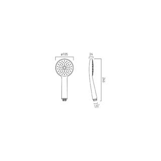 Vado Safari Single Function Handheld Shower Head Handset - Image 4