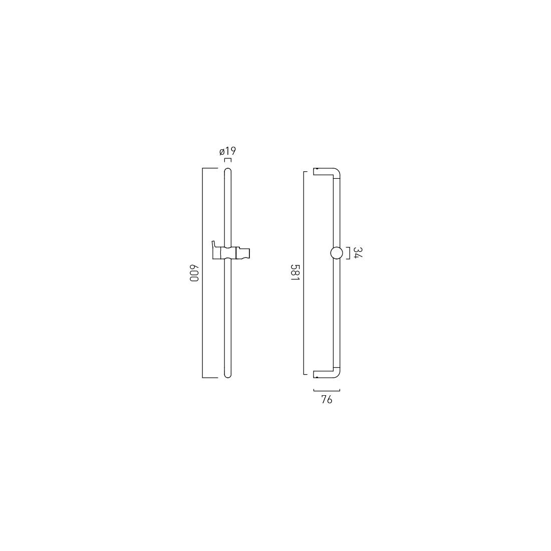 Vado Safari Lever Slim slide Rail With Hose - Image 2