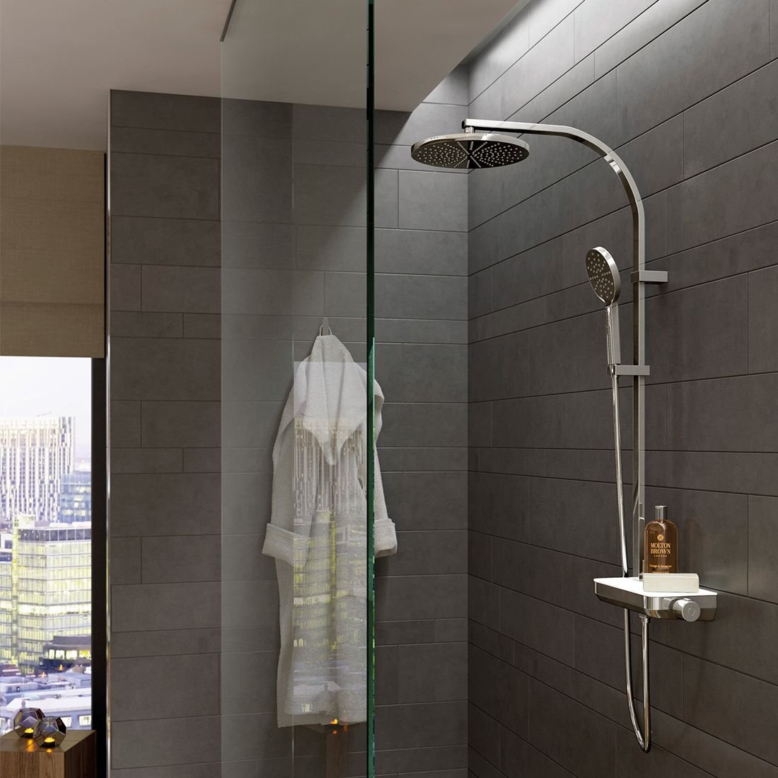 Vado Strata 2 Outlet Round Exposed Thermostatic Shower Kit - Chrome - Image 3