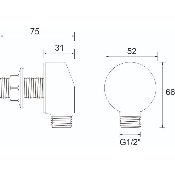 Bristan Round Wall Outlet Elbow - Image 2