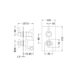 Hudson Reed Tec Pura 1 Outlet Thermostatic Concealed Shower Valve - Image 2