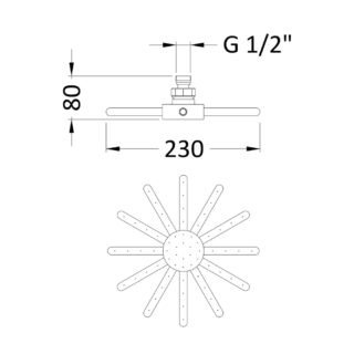 Hudson Reed Cloudburst Fixed Shower Head - 230mm Diameter - Chrome - Image 2