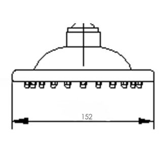 Hudson Reed Fixed Shower Head - 152mm Wide - Chrome - Image 3