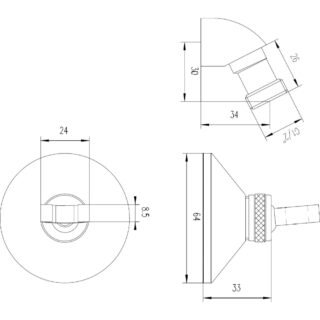 Hudson Reed Wall Bracket And Elbow - Chrome - Image 2