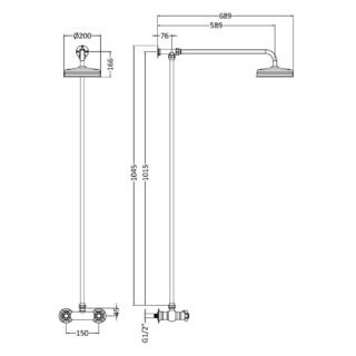 Hudson Reed Traditional 1 Outlet Thermostatic Exposed Shower Set - Image 3