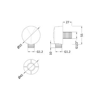 Hudson Reed Wall Outlet Elbow - Chrome - Image 2