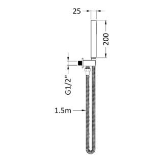 Hudson Reed Square Shower Handset Kit With Outlet Elbow - Image 3