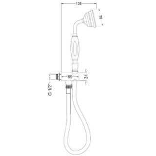 Hudson Reed Traditional Wall Mounted Hand Shower Set - Chrome - Image 2