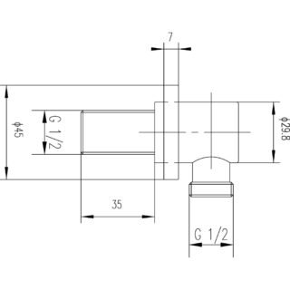 Hudson Reed Round Wall Outlet Elbow - Chrome - Image 2