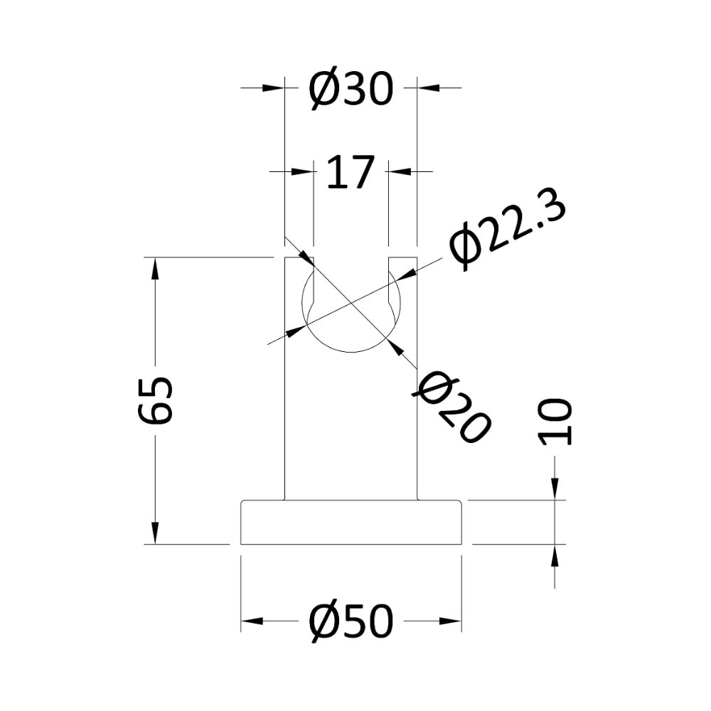 Hudson Reed Luxury Wall Bracket - Chrome - Image 2