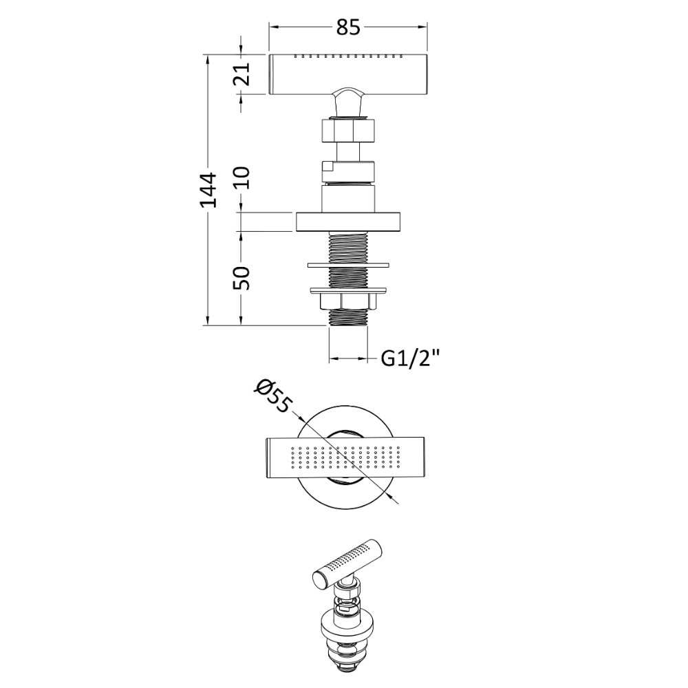 Hudson Reed Minimalist Single Body Jet - Chrome - Image 3