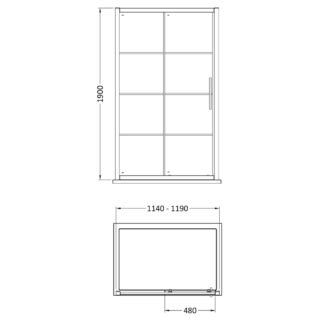 Hudson Reed Apex Sliding Shower Door - 8mm Glass - Matt Black - Image 3