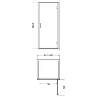 Hudson Reed Pacific Hinged Shower Door - 6mm Glass - D-Handle - Image 5