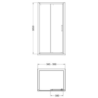 Hudson Reed Pacific Single Sliding Shower Door - 6mm Glass - D-Handle - Image 2