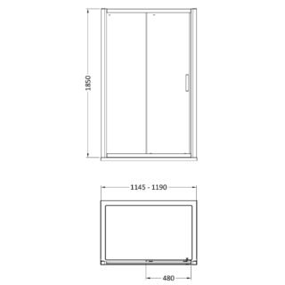 Hudson Reed Pacific Single Sliding Shower Door - 6mm Glass - D-Handle - Image 3