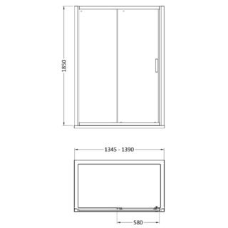 Hudson Reed Pacific Single Sliding Shower Door - 6mm Glass - D-Handle - Image 4