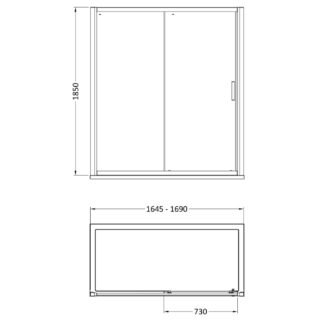 Hudson Reed Pacific Single Sliding Shower Door - 6mm Glass - D-Handle - Image 5