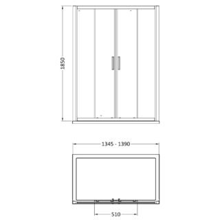Hudson Reed Pacific Double Sliding Shower Door - 6mm Glass - D-Handle - Image 2
