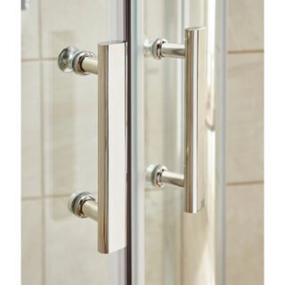 Hudson Reed Pacific 2 Door Offset Quadrant Shower Enclosure With T Bar Handle - 6mm Glass - Chrome - Image 8