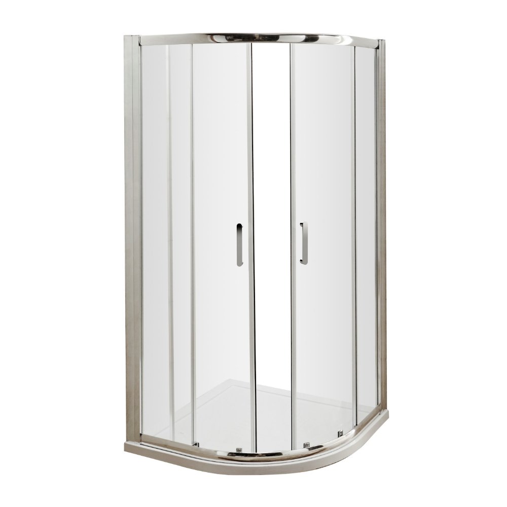 Hudson Reed Pacific 2 Door Quadrant Shower Enclosure With D Shape Handle - 6mm Glass - Chrome