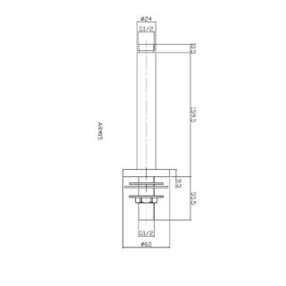 Hudson Reed Ceiling Mounted Shower Arm - 225mm Long - Image 2