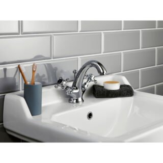 Hudson Reed Topaz Crosshead Hex Mono Basin Mixer Tap With Pop Up Waste - Image 3