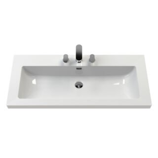 Hudson Reed Bexley 1 Drawer Floorstanding Vanity Unit With Modern Fireclay Basin - 3 TH - 800mm Wide - Image 2