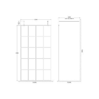 Hudson Reed Framed Wetroom Screen With Arms And Feet - 8mm Glass - Matt Black - Image 7