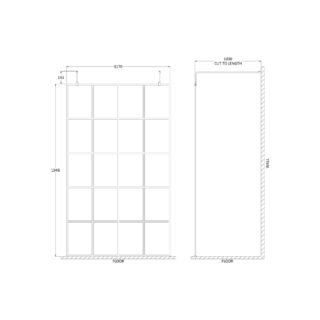 Hudson Reed Framed Wetroom Screen With Arms And Feet - 8mm Glass - Matt Black - Image 8