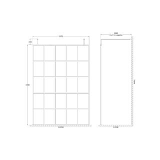 Hudson Reed Framed Wetroom Screen With Arms And Feet - 8mm Glass - Matt Black - Image 9