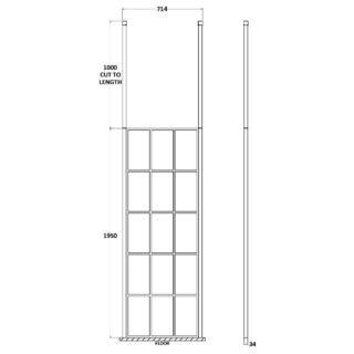 Hudson Reed Framed Wetroom Screen With Ceiling Posts - Matt Black - Image 2