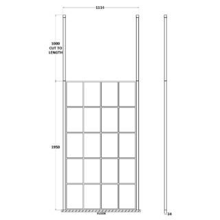 Hudson Reed Framed Wetroom Screen With Ceiling Posts - Matt Black - Image 7