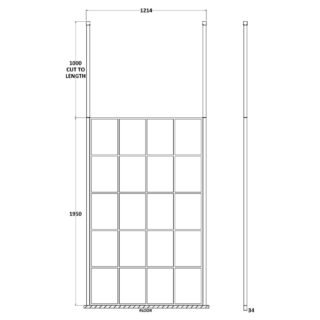 Hudson Reed Framed Wetroom Screen With Ceiling Posts - Matt Black - Image 8