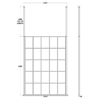 Hudson Reed Framed Wetroom Screen With Ceiling Posts - Matt Black - Image 9