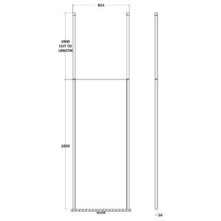 Hudson Reed Wetroom Screen With Ceiling Posts - Chrome - Image 10