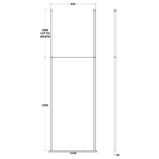 Hudson Reed Wetroom Screen With Ceiling Posts - Chrome - Image 11